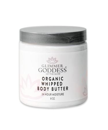 GLIMMER GODDESS Organic Whipped Body Butter - Citrus Basil  Vegan  Cruelty-Free  24 hour Hydration  Reduces Stretch Marks  Great for Eczema and all Skin Types  Baby Friendly  Organic Ingredients 8 oz
