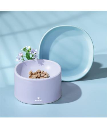 Pawaii Ceramic Elevated Cat Bowl Set - Whisker Friendly, Dishwasher Safe - Purple and Blue - Buy Online on GoSupps.com