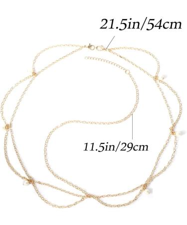 Zoestar Pearl Head Chain - Gold Boho Hair Accessories | Bridal Tassel Headpiece & Festival Hair Jewelry for Women & Girls - Buy Online on GoSupps.com