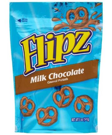 Flipz Pretzels, Milk Chocolate, 5-Ounce Packages (Pack of 12)
