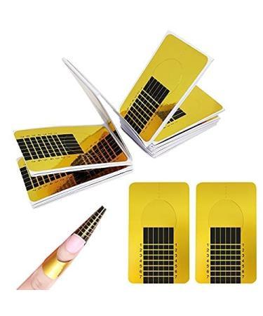 Pack of 100 nail stencils nail stencils modeling stencil self-adhesive for gel nails & nail extensions golden stencils