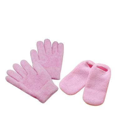 Ipetboom 2 Pairs Overnight Gloves Wristband Mitten Spa Moisturizing Socks Oveglove Grooming Glove Nighttime Gloves Essential Oil Gloves Moisturizing Hand Gloves Spa Socks Whitening Paraffin