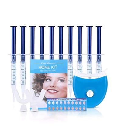 Teeth Whitening Kit (10) Gels (2) Trays (1) Blue White Led Light Whiten Teeth at Home Easy to Use Brighter Smile Fast Results
