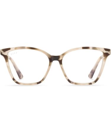 Shop DIFF Blue Light Blocking Reading Glasses - Lightweight Oversized Women's Eyewear in Cream Tortoise 2.0x - Buy Online on GoSupps.com