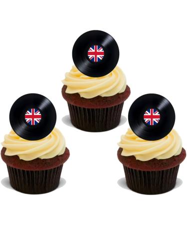 15 PREMIUM VINYL RECORD UK STAND UP EDIBLE RICE CARD FLAT Cup Cake Toppers D3 - Buy Online on GoSupps.com