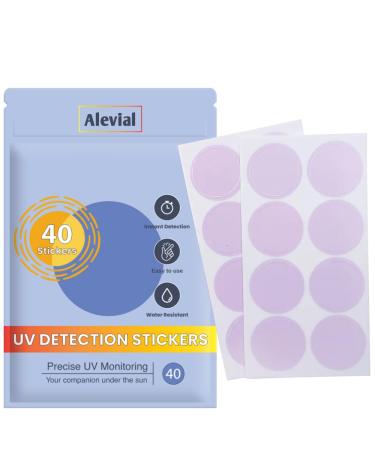 UV Detection Stickers for Sunscreen Reapply Reminder Suitable for Kids & Adults 40 Sticker Patches Sun Cream Detection by Alevial