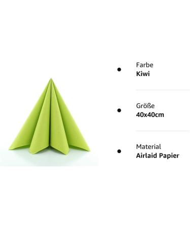 Sovie Linclass Airlaid Kiwi Napkins - 50 High-Quality Disposable 40x40 cm - Tearproof & Absorbent - Perfect for Weddings & Parties - Buy Online on GoSupps.com