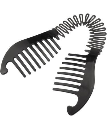 Ponytailer Hair Styling Tool Modern Banana Clip Interlocking Comb French Side Comb For Women Girls DIY Hair Style(Black) banana clip - Buy Online on GoSupps.com