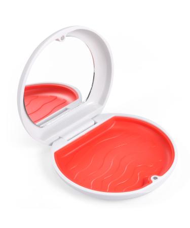 Annhua dental mouth protection case orthodontic holder bag with mirror denture holder box mouthpiece suitcase part to gearbox case dentures box - white white/opulent garden