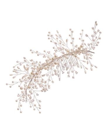 MAGICLULU Braided Pearl Hair Comb Wedding Headpiece for Bride Wedding Hair Accessories for Brides Bridal Hair Comb Pearl Hair Accessories Bride Hair Comb Pearls Hair Comb Wedding Hair Comb