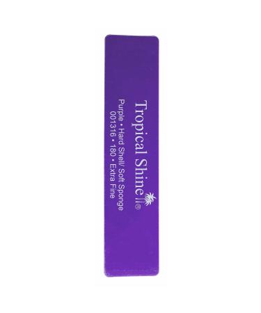 Tropical Shine Antibacterial Nail Files. Hard Shell & Soft Sponge. (Purple Grit 180 Extra Fine)