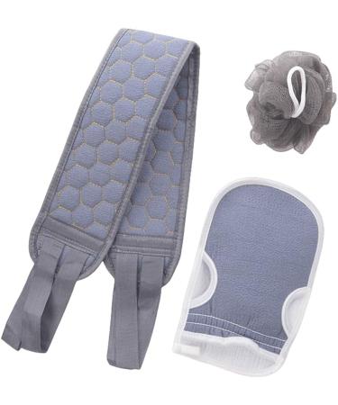 Exfoliating Bath Sponges & Loofahs - 3 Piece Set for Men & Women | Mesh Balls & Shower Accessories for Spa & Body Scrubs - Buy Online on GoSupps.com