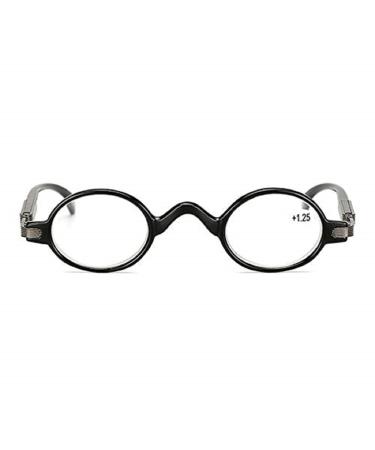 EgBert HD Anti-Fatigue Reading Glasses PC Black Round Frame Resin Lens Presbyopia Glasses - 1.0