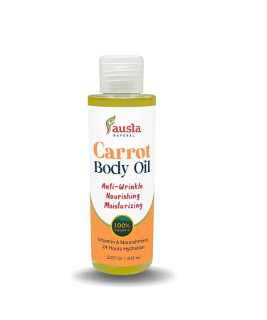 FAUSTA NATURAL Carrot Body Oil Anti-Wrinkle Deeply Nourishing & Moisturizing Enriched with Vitamin A for Radiant Skin 100% Natural Hydrating Oil 5.07 oz / 150 ml