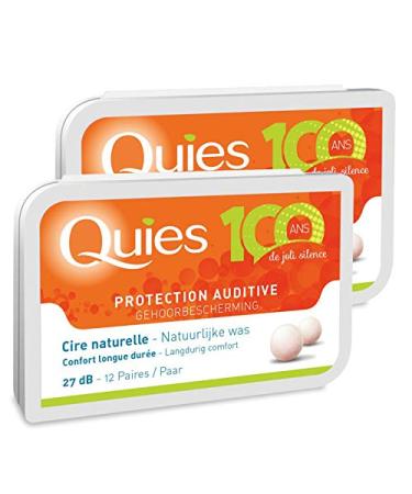Quies hearing protection with natural wax 2 x 12 pairs