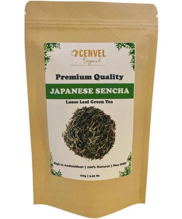 CENVEL Japanese Sencha Green tea | 100% Pure Natural Loose Leaf Sencha Green Tea | Premium Quality | From Kagoshima Region | Pesticides Free. GMO Free (100g) - Buy Online on GoSupps.com