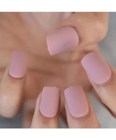 Dried Rose Matte Short Square Acrylic False Nails - 24pcs Set | International Shipping - Buy Online on GoSupps.com