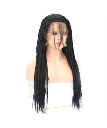 BGHJUE Braided Hair Wig Synthetic Lace Front Wig for Women Natural Black Color 18 Inch & 26 Inch Options - Buy Online on GoSupps.com