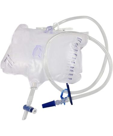 Pevor Urinary Drainage Bag 2000ml with Anti-Reflux Chamber - Pack of 5 | Medical Drain Bag for Urine Collection - 48 Drainage Tub | 5 Count - Buy Online on GoSupps.com