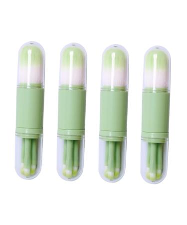 minkissy 4 Sets Telescopic Makeup Brush Makeup Multifunctional Makeup Brush Cosmetic Brush Artificial Fiber Makeup Brush Dual Ended Blush Brush Lip Brush Beauty Tools Girl Plastic