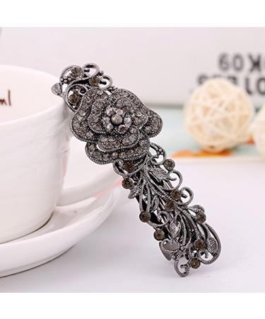 IPINK Gray Metal Flower French Clip Barrette - Stylish Hair Accessory - Buy Online on GoSupps.com