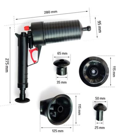 Toilet & Drain Cleaner Kit - Air Pump Blockage Remover for Bathroom & Kitchen | International Shipping - Buy Online on GoSupps.com