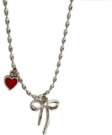 Shop OralGos Vintage Heart Bow Pendant Necklace | Cute Choker Pearl Collar Fashion Clavicle Chain - International Shipping Available - Buy Online on GoSupps.com