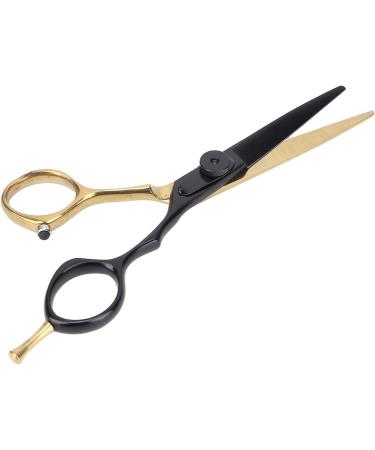 Qukaim Salon Scissors Hair Scissors Stainless Steel 5.5 Inch Hairdressing Scissors for Salon Portable Black Gold Flat Scissors - Buy Online on GoSupps.com