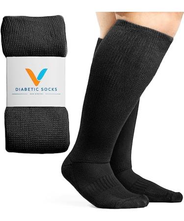 Viasox Non-Binding Diabetic Socks for Men & Women X-Large Black
