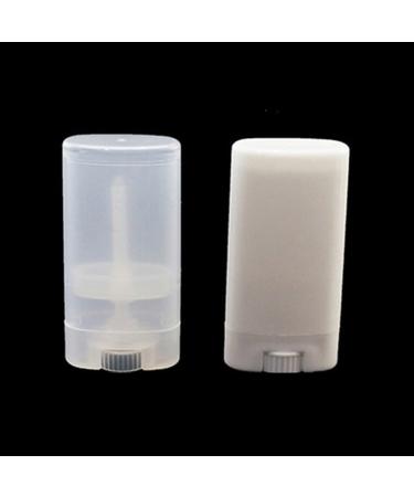 15ml empty oval deodorant container lip balm tubes lip gloss container holder with caps pack of 10 (white)