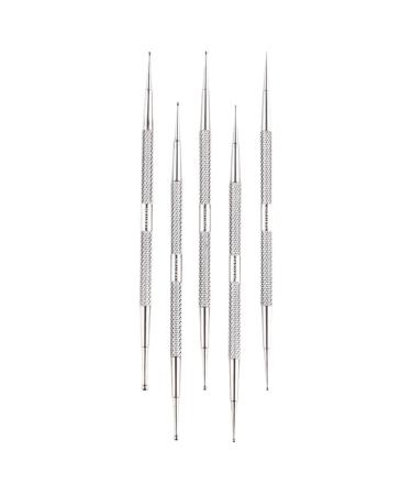 Minkissy tool Dotting pens: 5 pieces stainless steel nail art tip point color manicure kit mandala dotting tools for painting rock drawing handicrafts nail art supplies gel for nails
