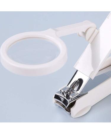 UNbit Nail Clipper Adult Nail Clippers Plastic/Carbon Steel White Nail Clippers 1.8 * 4.2 * 13cm Rotating Magnifying Glass Nail Clippers - Buy Online on GoSupps.com