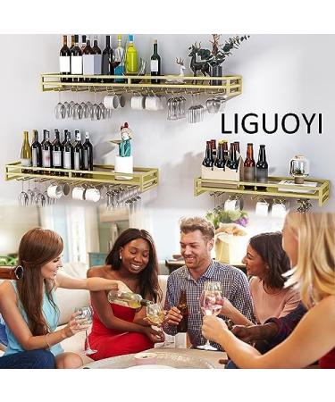 Wall-Mounted Wine Glass Holder Iron Wine Glass Rack Multi-Functional Wine Glass Hanger with Screws Easy to Install for Kitchen Bar Display Wine Storage Holder (Gold 100 x 20 x 8.5CM) - Buy Online on GoSupps.com