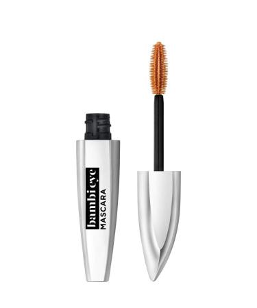 L'Or al Paris Cosmetics Bambi Eye Washable Mascara  Lasting Volume  Black Brown  0.28 fl. oz. Washable Black Brown 0.28 Fl Oz (Pack of 1)