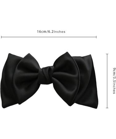 scicent Black Hair Bow Soft Satin Bow Hair Clips Silky Hair Bows for Women Non-Slip Bowknots Hair Scrunchies Elegant Big Bow Hair Clip Solid Color Hair Bows for Girls - 28118 - Buy Online on GoSupps.com