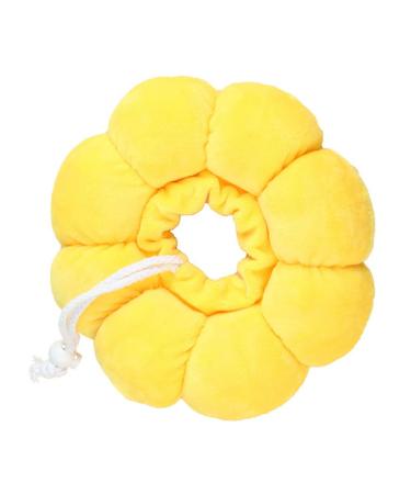 Adjustable Cat Recovery Collar- Dog Cat Collar Cute Cat Donut Collar Neck Cat Cones After Surgery Cone After Surgery Elizabethan Collars for Kitten Dog Pet Yellow S