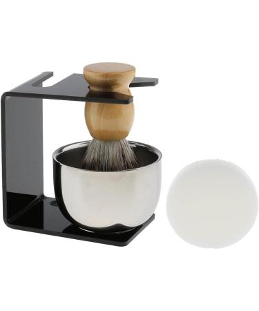 Beard Brush Stand Shaving Soap Bowl Set - 4-Piece Grooming Kit | Hair Brush Stand & Soap Dish - Perfect for Men - Buy Online on GoSupps.com