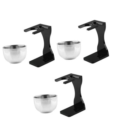 Angoily 3 sets 3 sets of razor shell Razorstand hairdressing brush shaver holder shaver holder shaver holder and shell stainless steel bracket.