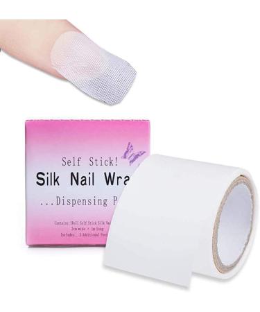 1 Roll Nail Repair Fiberglass Silk Wrap Self Adhesive Anti Damage DIY Strong Protect Reinforce Extension Sticker Nail Repair Reinforce Nail Protector Nail Art Tool for Home Use or Salon