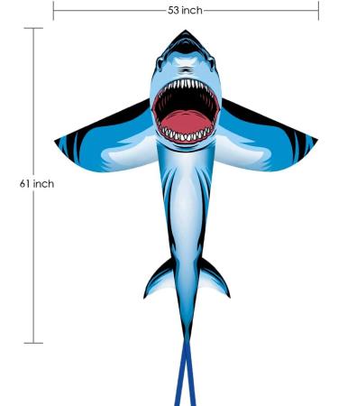 Shark Kite for Kids and Adults - Easy to Fly, 300 FT Kite Line Included - Buy Online on GoSupps.com