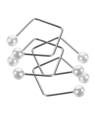 Pince Fossettes Joues 4 Pi ces en Perles Imitation Blanc et Alliage de Titane Appareil d'Exercice Facial Unisexe pour Cr er des Fossettes Naturelles Outil Portable pour Visage