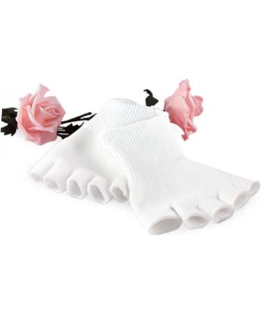 Beatifufu 1 Pair Moisturizing Gel Socks Bunion Splints Pad Five Toe Gel Socks Gel Socks for Feet Foot Spa Socks Thumb Bunion Corrector Silicone Socks Moisturising White Heel Nursing Supplies - Buy Online on GoSupps.com