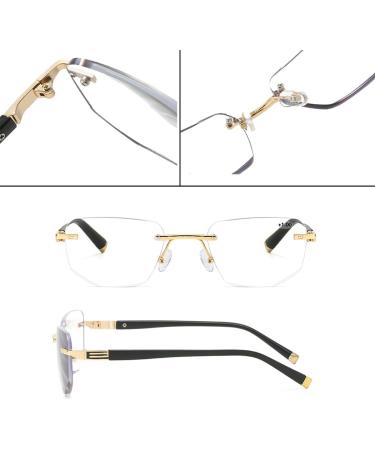 Buy Multifocus Rimless Reading Glasses for Men - Blue Light Blocking Photochromic UV Protection - Silver Size 2.0x - Buy Online on GoSupps.com