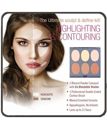 Jerome Alexander Magic Minerals Contour Palette - Complete Contour Makeup Kit with Concealer, Foundation, Highlighter, Brush & Sponge - Buy Online on GoSupps.com