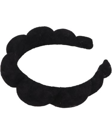 Verdant Touch Puffy Spa Headband Terry Cloth Padded Face Wash Makeup Remover for Skin Care Face Washing Black - Buy Online on GoSupps.com