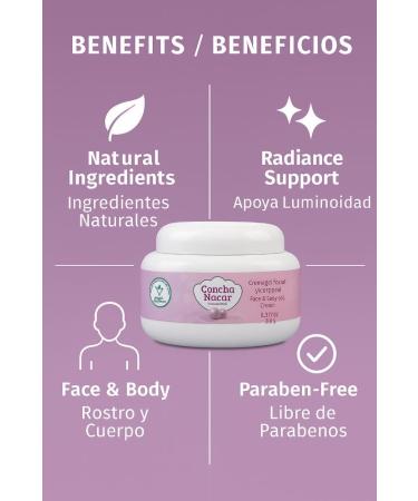 HIGH SUPREME Concha N car (Mother of Pearl) Face & Body Gel Cream 8.5 fl oz With Collagen Elastin Vitamin E & Glycerin Nourishing & Radiance Support 100% Natural Ingredients - Buy Online on GoSupps.com