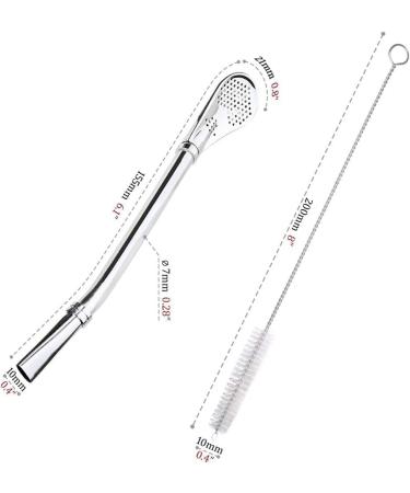 Drinking Filter Straws Stirrer Food-Grade 18/8 Stainless Steel - Set of 3 with 3 Cleaning Brushes - 6.1" Long - Buy Online on GoSupps.com
