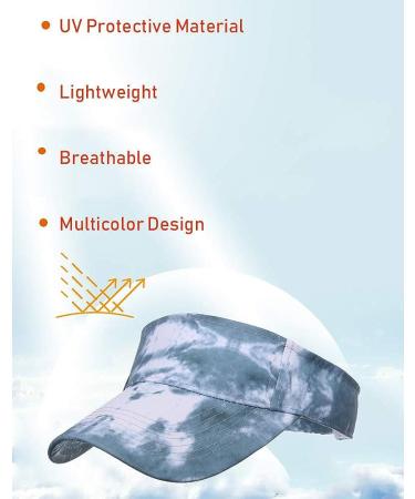 Unisex Tie Dye Lightweight Visor Cap with Sweatband for Running & Outdoor Activities - Navy - Buy Online on GoSupps.com