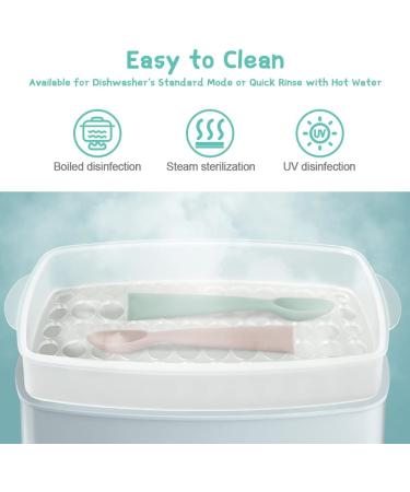 Vicloon Silicone Baby Feeding Training Spoon Set - 4pcs Self-Feeding Weaning Spoons for Kids, Toddlers, Children, Infants - Grey/Green/Pink/Yellow - Buy Online on GoSupps.com