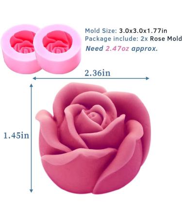 2PCS Big Rose Silicone Molds for Handmade Chocolate, Candle, Soap & Polymer Clay Art - Buy Online on GoSupps.com
